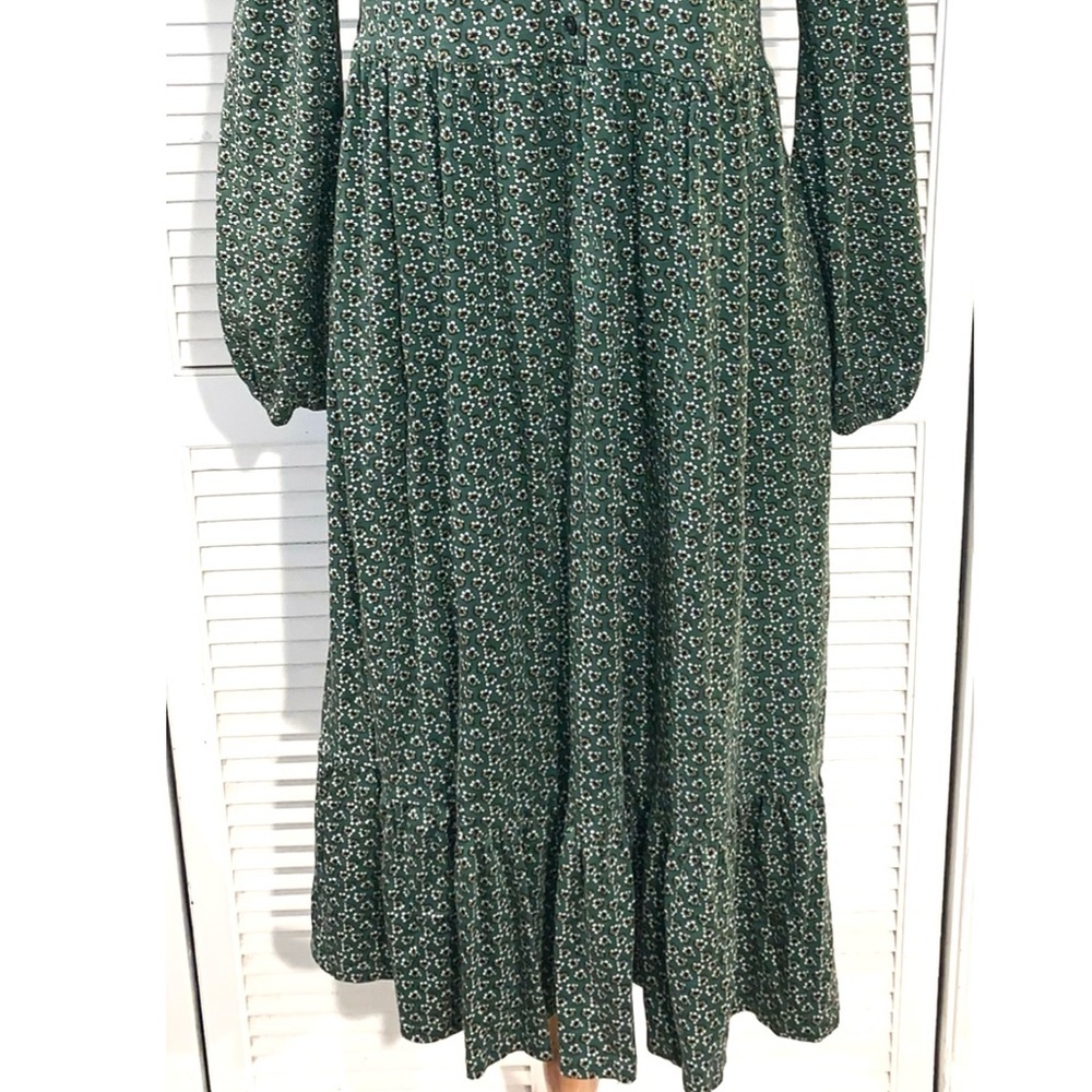 Boden Buttoned Jersey Midi Long Sleeve Dress with pockets green Women’s size 8 - Picture 6 of 11